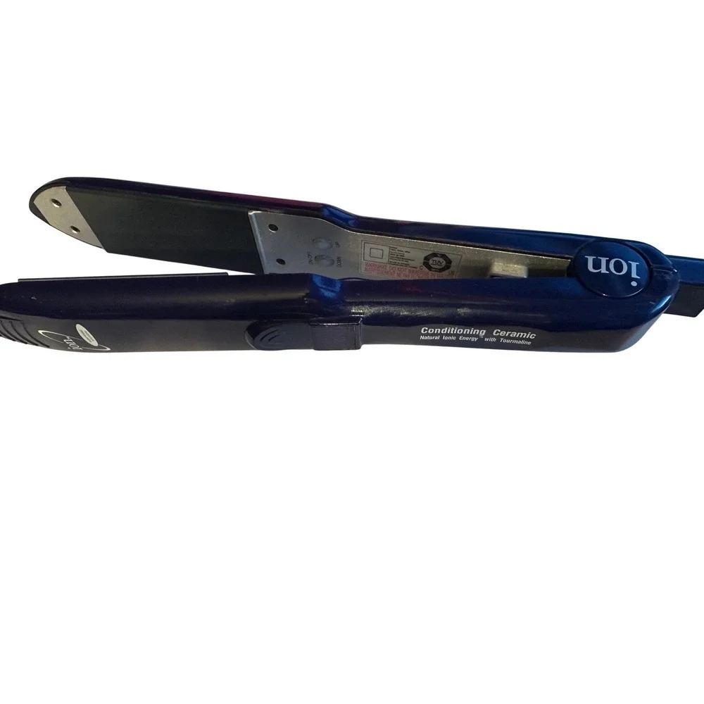 Ion Conditioning Ceramic Tourmaline Flat Iron Hair Straightener Navy Blue 1.25